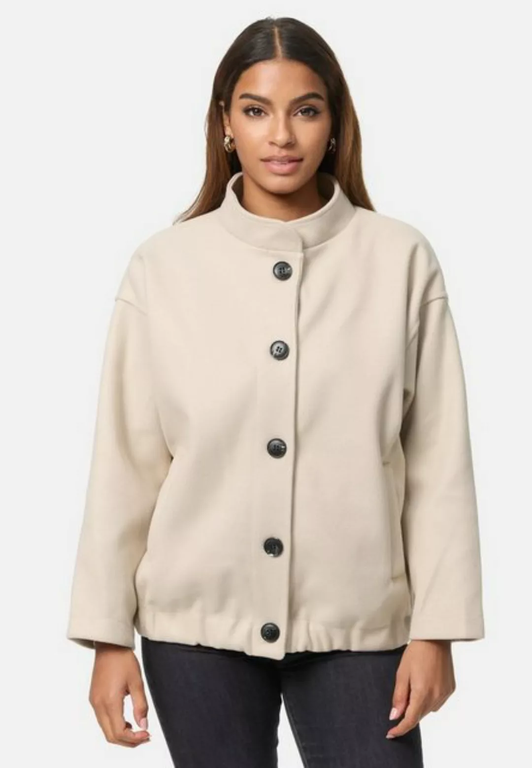 Worldclassca Kurzjacke Worldclassca Oversized Crop Jacke Sweatjacke Knopfle günstig online kaufen