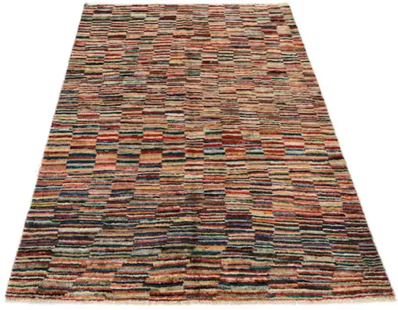 morgenland Wollteppich »Streifen Multicolore 183 x 129 cm«, rechteckig, Han günstig online kaufen