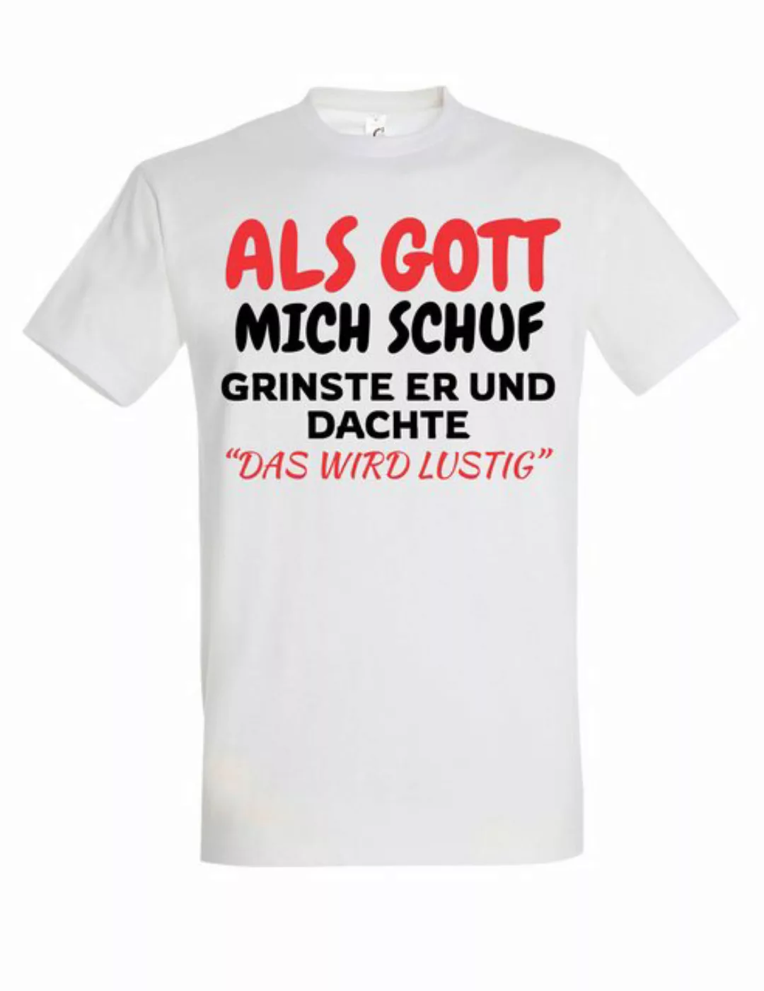 Youth Designz T-Shirt Als Gott mich Schuf: Herren T-Shirt mit lustigen Aufd günstig online kaufen