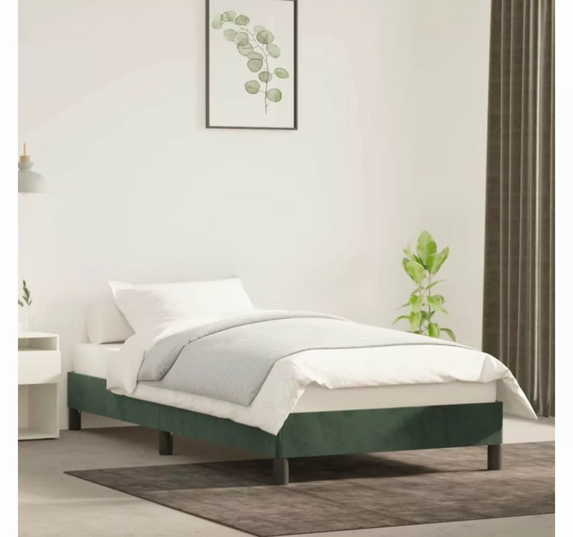 furnicato Bett Bettgestell Dunkelgrün 90x200 cm Samt günstig online kaufen