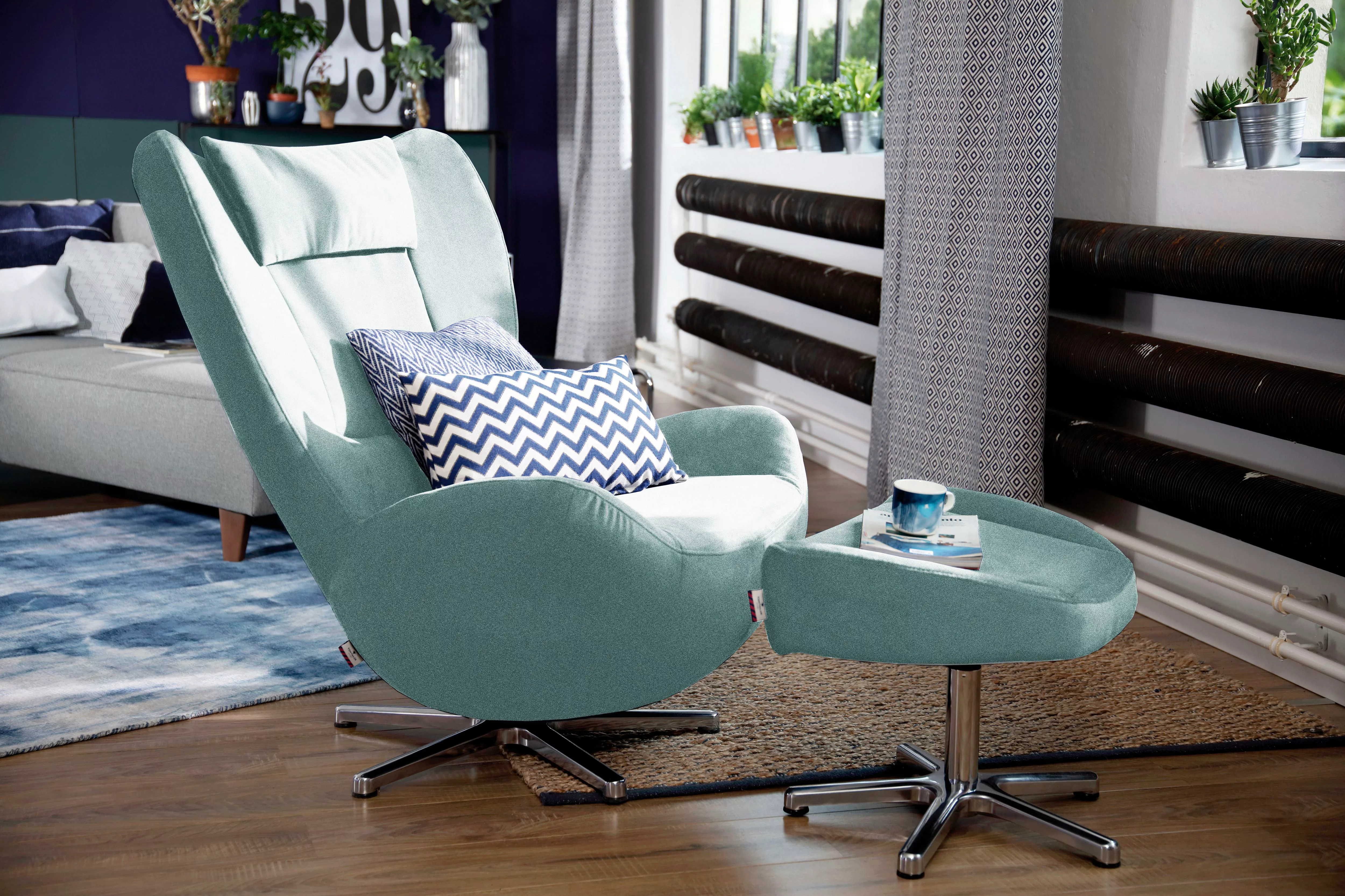 TOM TAILOR HOME Loungesessel "TOM PURE", mit Metall-Drehfuß in Chrom günstig online kaufen