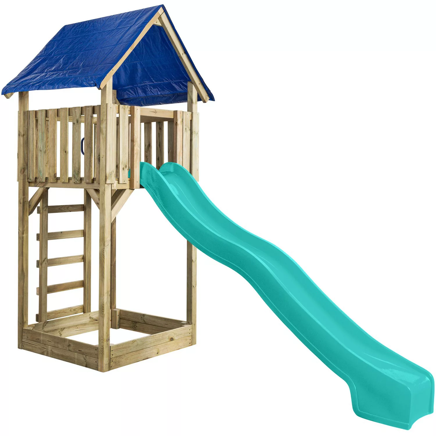 SwingKing Spielturm Lisa mit Rutsche Türkis 121 cm x 350 cm x 297 cm günstig online kaufen