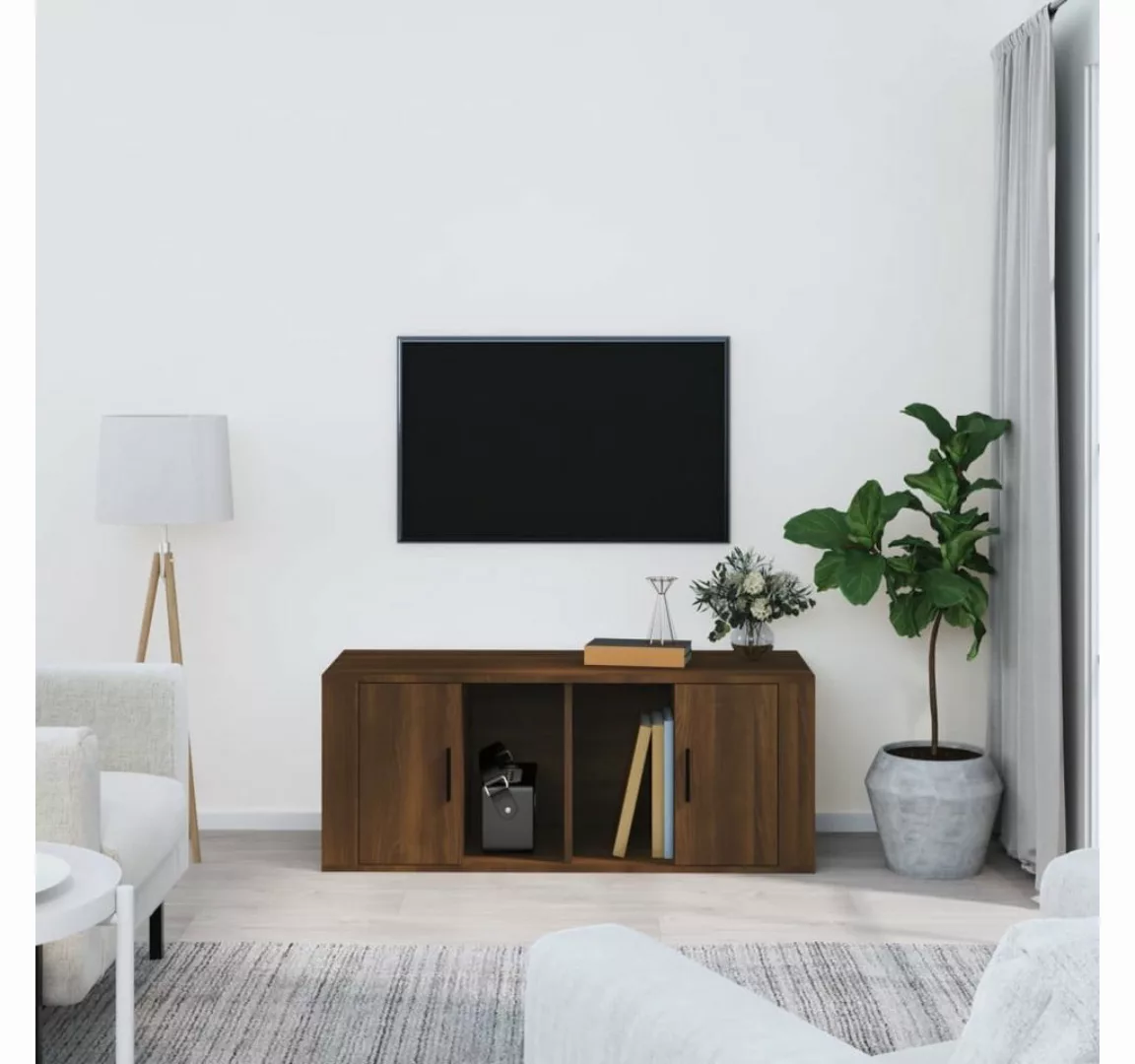 furnicato TV-Schrank Braun Eichen-Optik 100x35x40 cm Holzwerkstoff günstig online kaufen