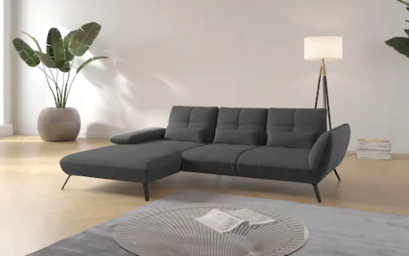 Places of Style Ecksofa "Mikado L-Form", inkl. Sitztiefenverstellung und Ar günstig online kaufen