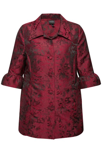 Ulla Popken Sommerjacke Jacquard-Jacke Taft Jacquard Hemdkragen günstig online kaufen