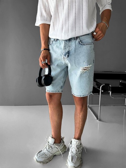 Abluka Shorts DISTRESSED DENIM SHORTS ICE BLUE günstig online kaufen