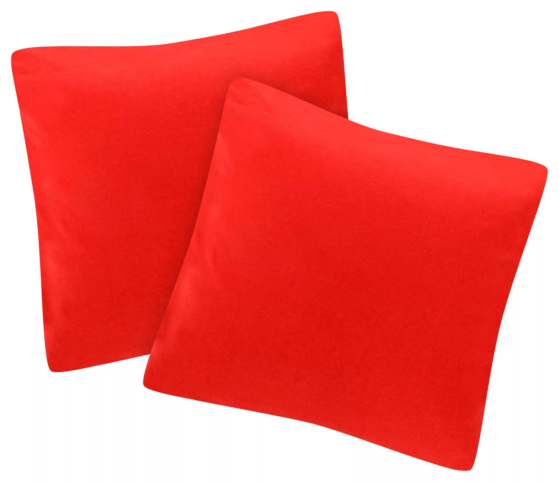 MOON-Trend 2er Pack Kissenbezug Kissenhülle Jersey 100% Baumwolle-rot-50x50 günstig online kaufen