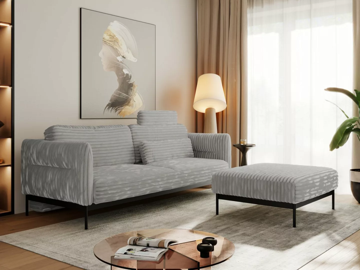 MKS MÖBEL Sofa SALENTO, Set, Komfortschaum, mobile Kopfstütze, Lose Kissen, günstig online kaufen