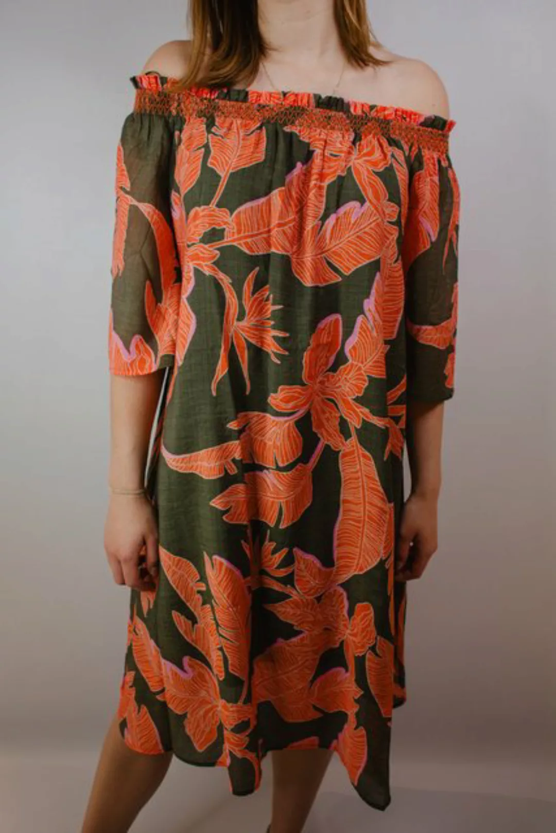 Mos Mosh Blusenkleid Kleid Ashlea Grace MOS MOSH khaki/orange günstig online kaufen