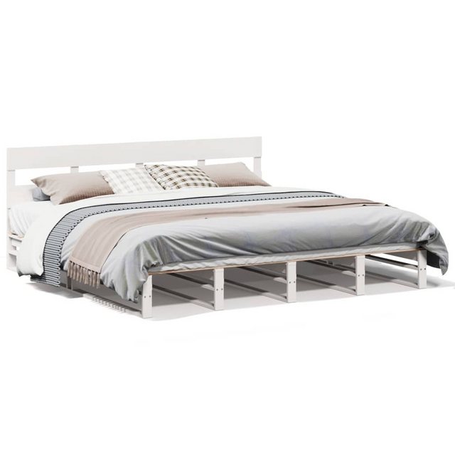 vidaXL Bett, Massivholzbett ohne Matratze Wachsbraun 200x200 Kiefernholz günstig online kaufen