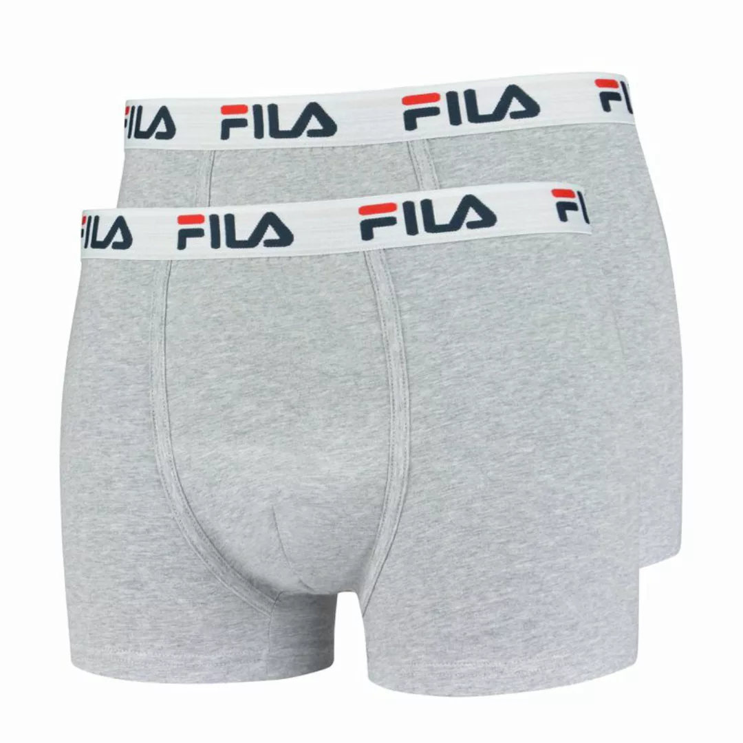FILA Herren Boxer Shorts, 2er Pack - Baumwolle, einfarbig grau L (Large) günstig online kaufen