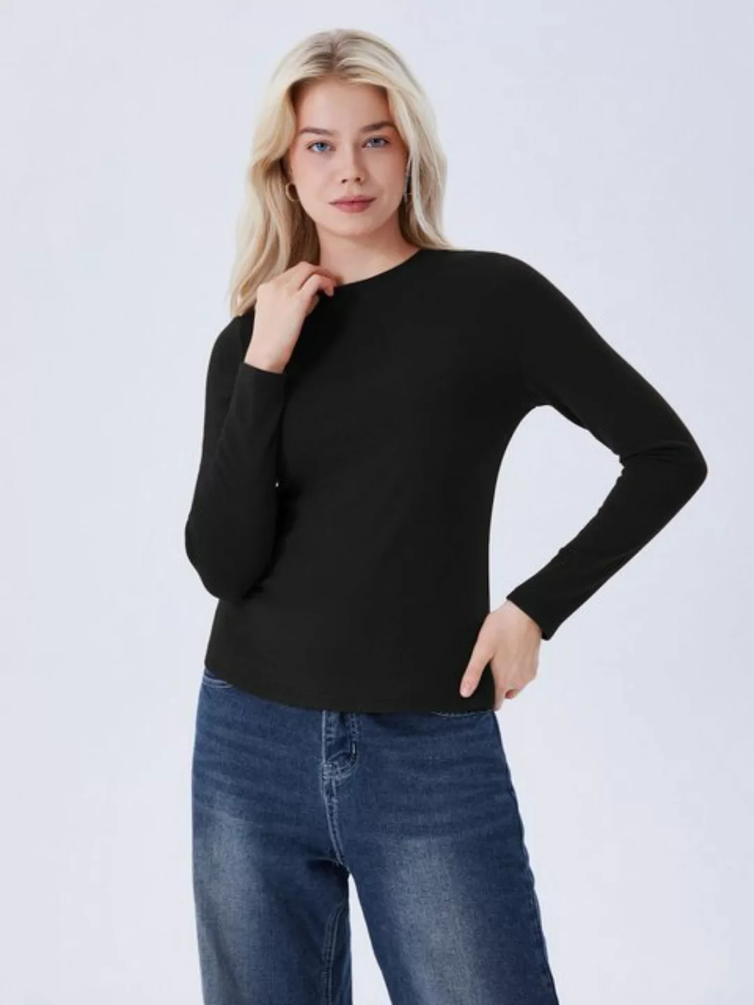 LAPA PLUS Fleeceshirt Damen Rundhalspullover aus Viskose, Warmes Fleece-Lan günstig online kaufen