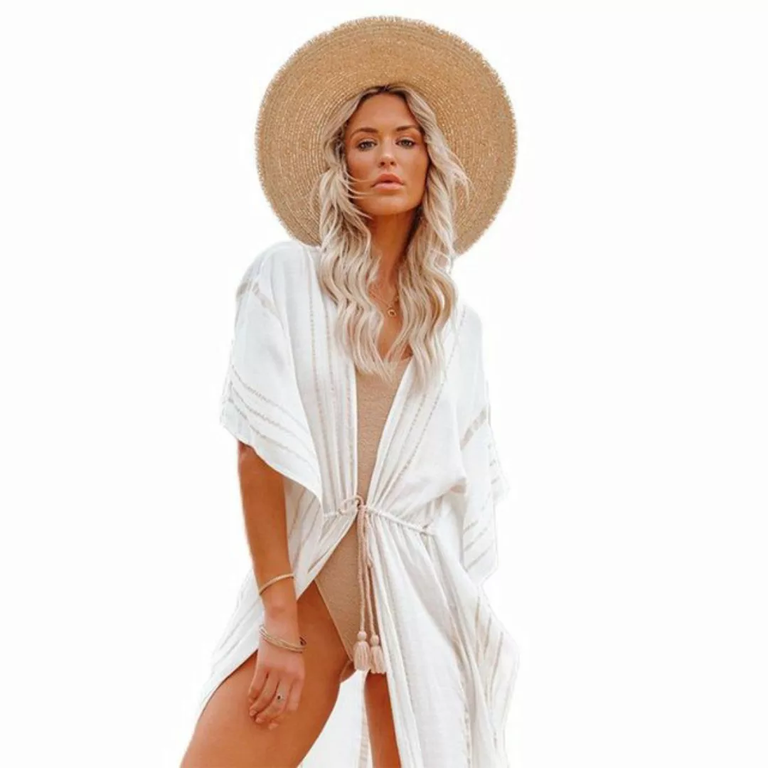 RUZU UG Strandkleid Strand-Sonnenschutzkleidung, mittellanger Kittel mit ku günstig online kaufen