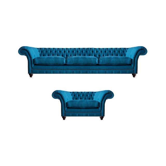 JVmoebel Chesterfield-Sofa Sofa Dreisitze Polstermöbel Couch Textil Sessel günstig online kaufen
