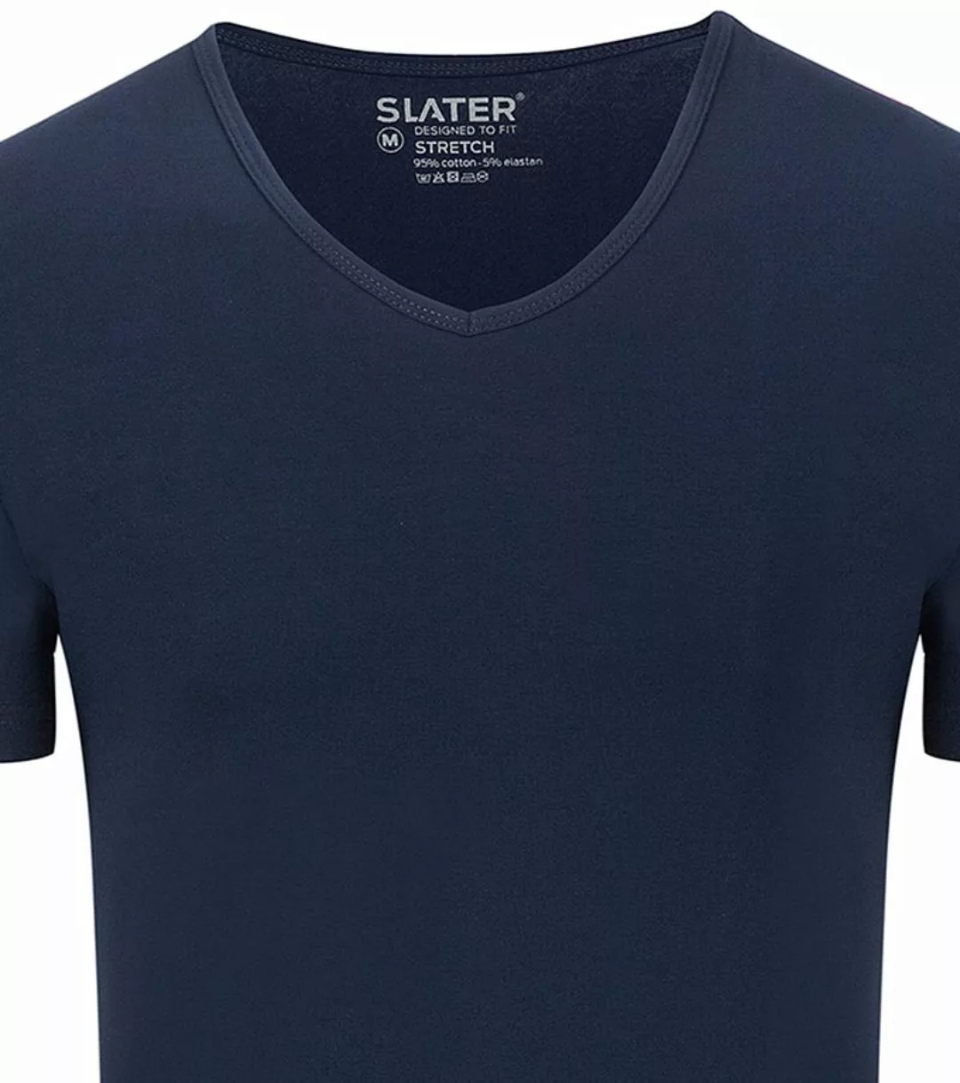 Slater 2er-Pack Stretch V-Ausschnitt T-shirt Dunkelblau - Größe XL günstig online kaufen