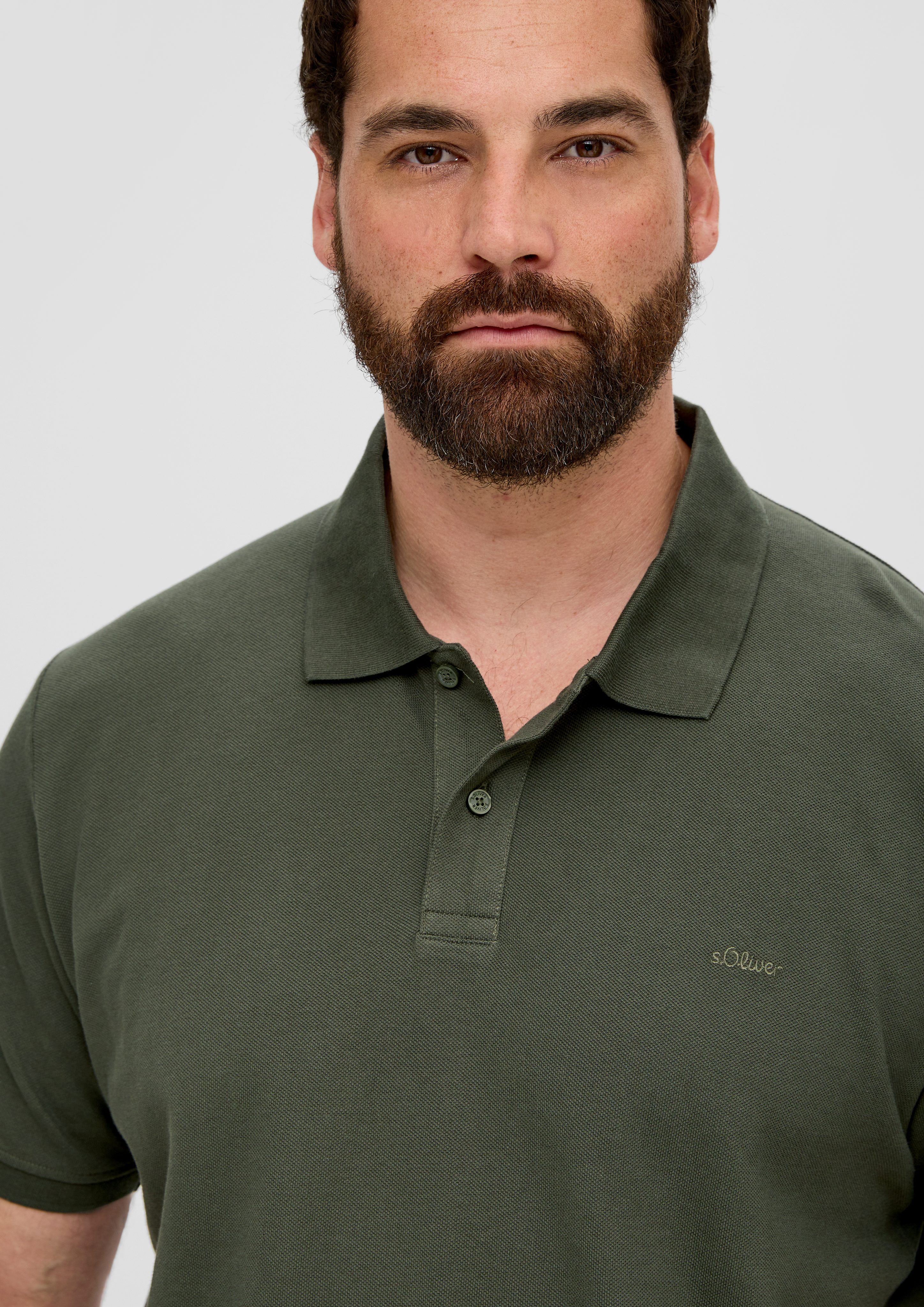 s.Oliver Kurzarmshirt Poloshirt aus Baumwollpiqué Stickerei günstig online kaufen