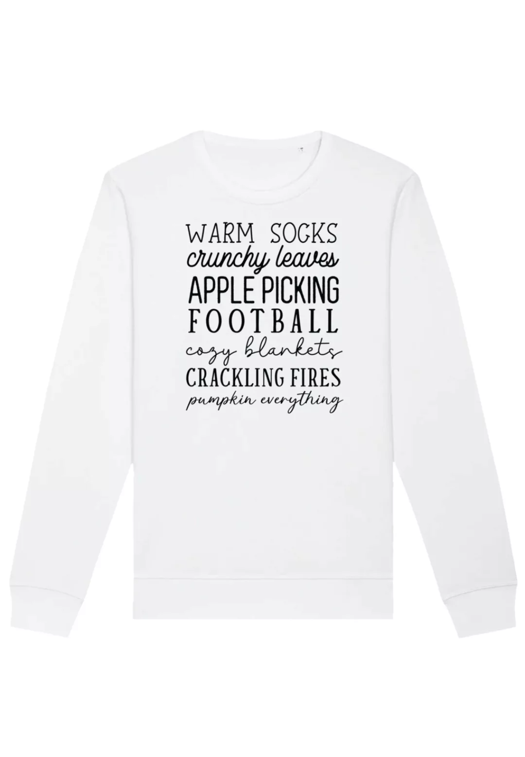 F4NT4STIC Sweatshirt "Fall Writing Socks leaves football apples", Premium Q günstig online kaufen