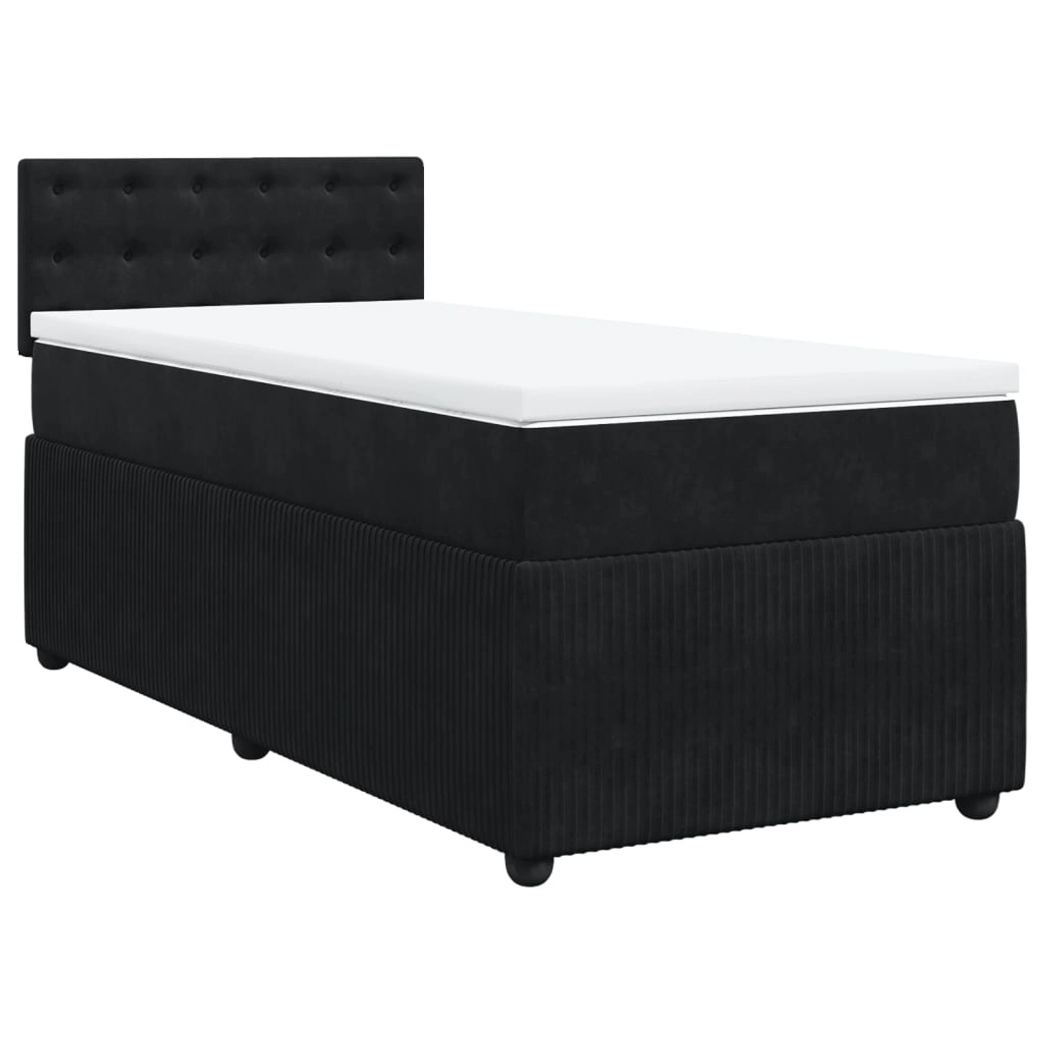 vidaXL Boxspringbett mit Matratze Schwarz 80x200 cm Samt2100321 günstig online kaufen