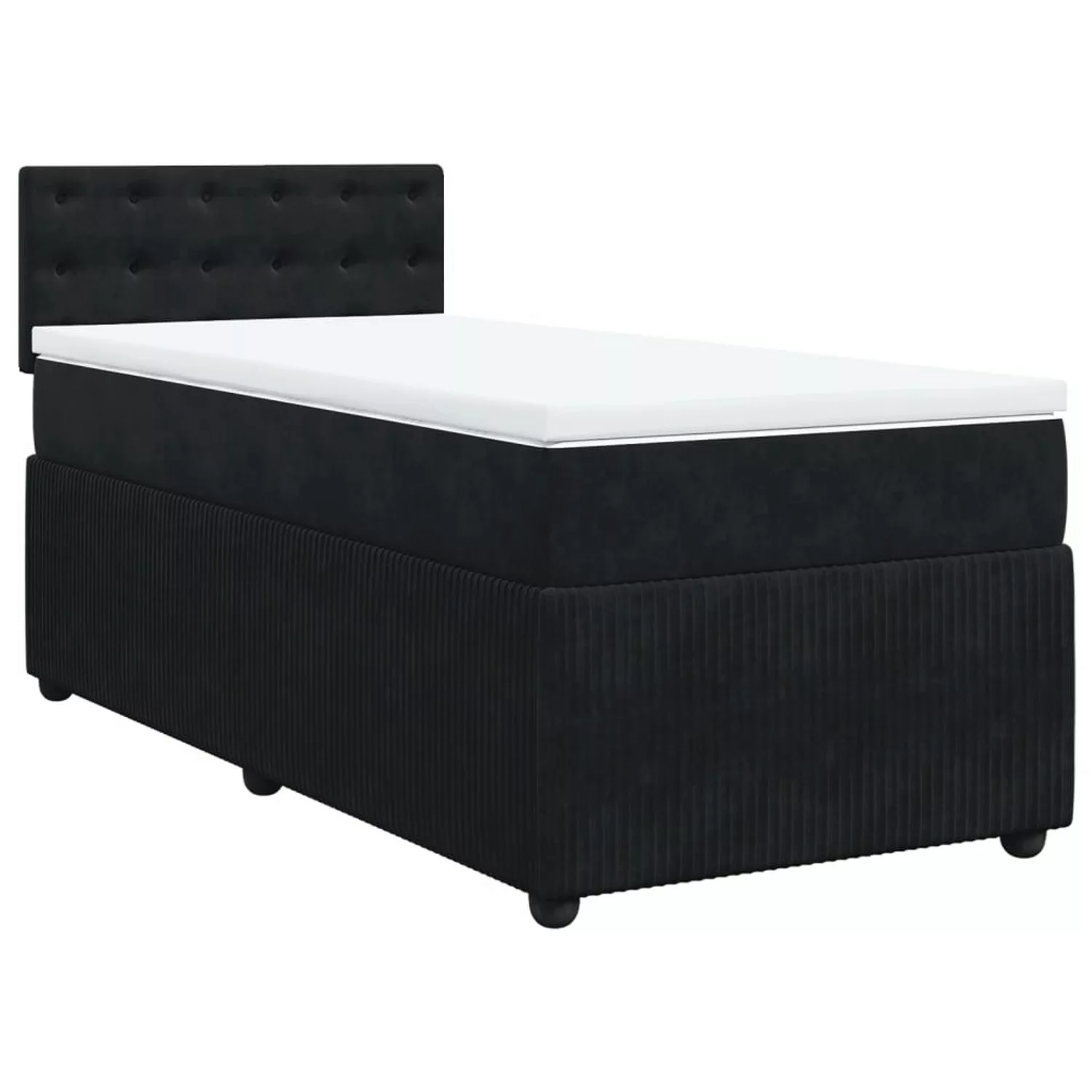 vidaXL Boxspringbett mit Matratze Schwarz 80x200 cm Samt2100321 günstig online kaufen