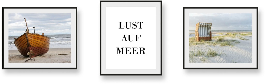 queence Bild "Lust auf Meer und Sylt", Strand-Deutschland-Schriftzug-Meer-M günstig online kaufen