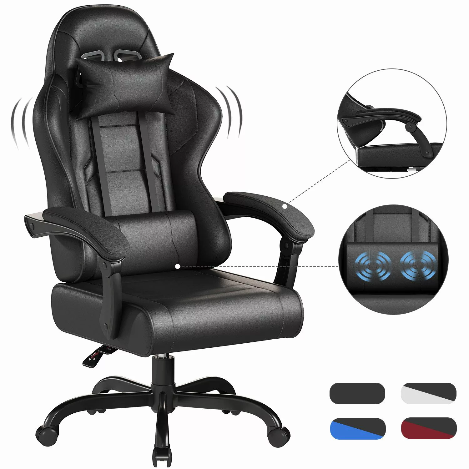 HOMALL Gaming-Stuhl LED Massage Bürostuhl mit günstig online kaufen