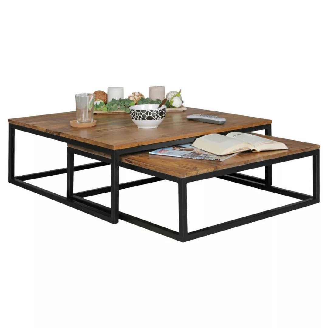 Couchtisch 2er-Set. braun B/H/T: ca. 75x27x75 cm günstig online kaufen