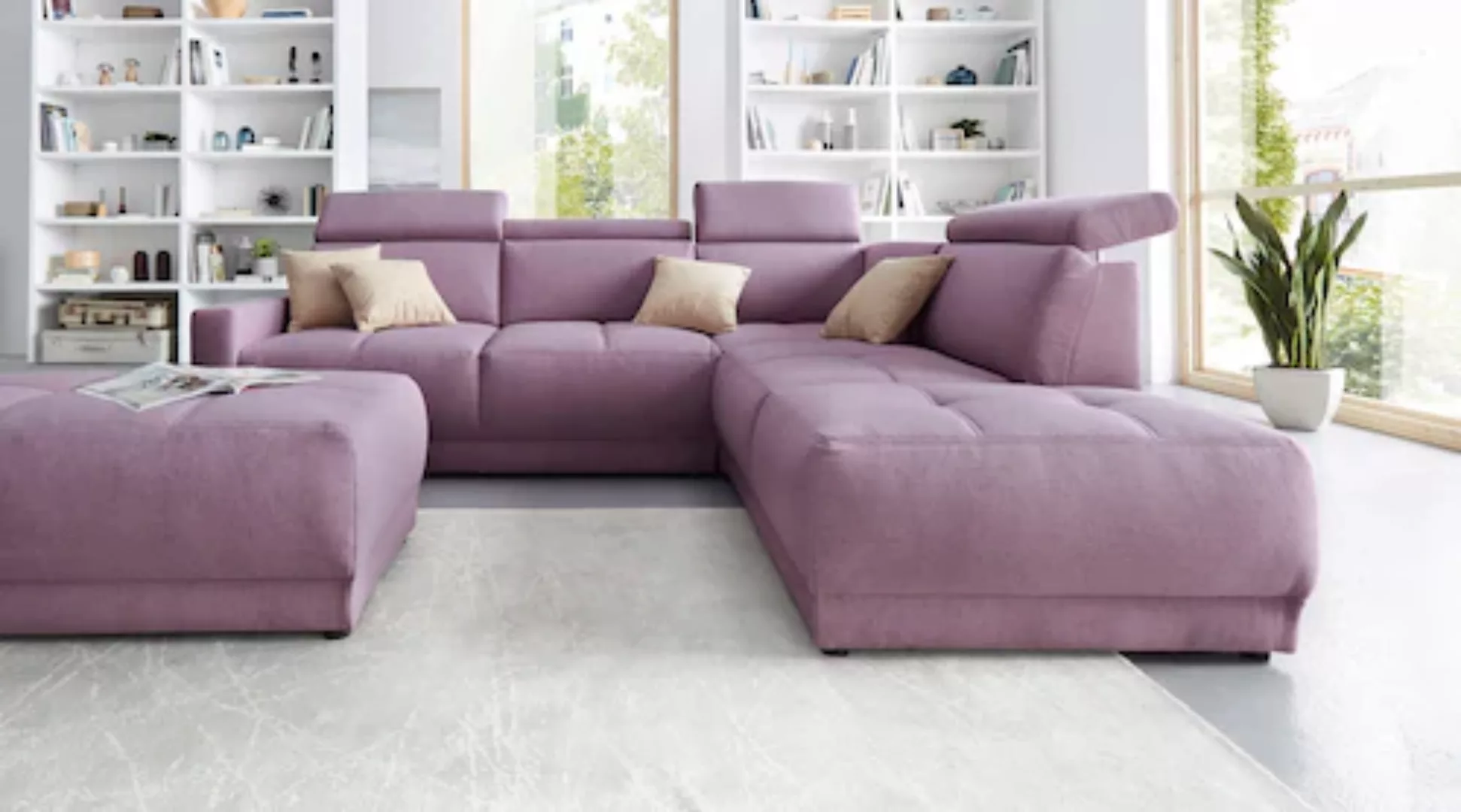 DOMO collection Ecksofa "Ava L-Form", mit Ottomane, Federkern wahlweise mit günstig online kaufen