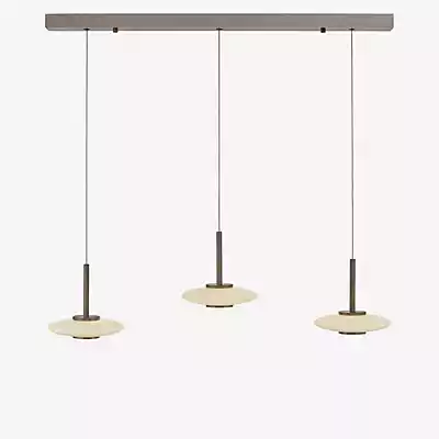 PURE LED-Hängelampe Vitrum, braun/opal Glas/Aluminium 3-flg. günstig online kaufen