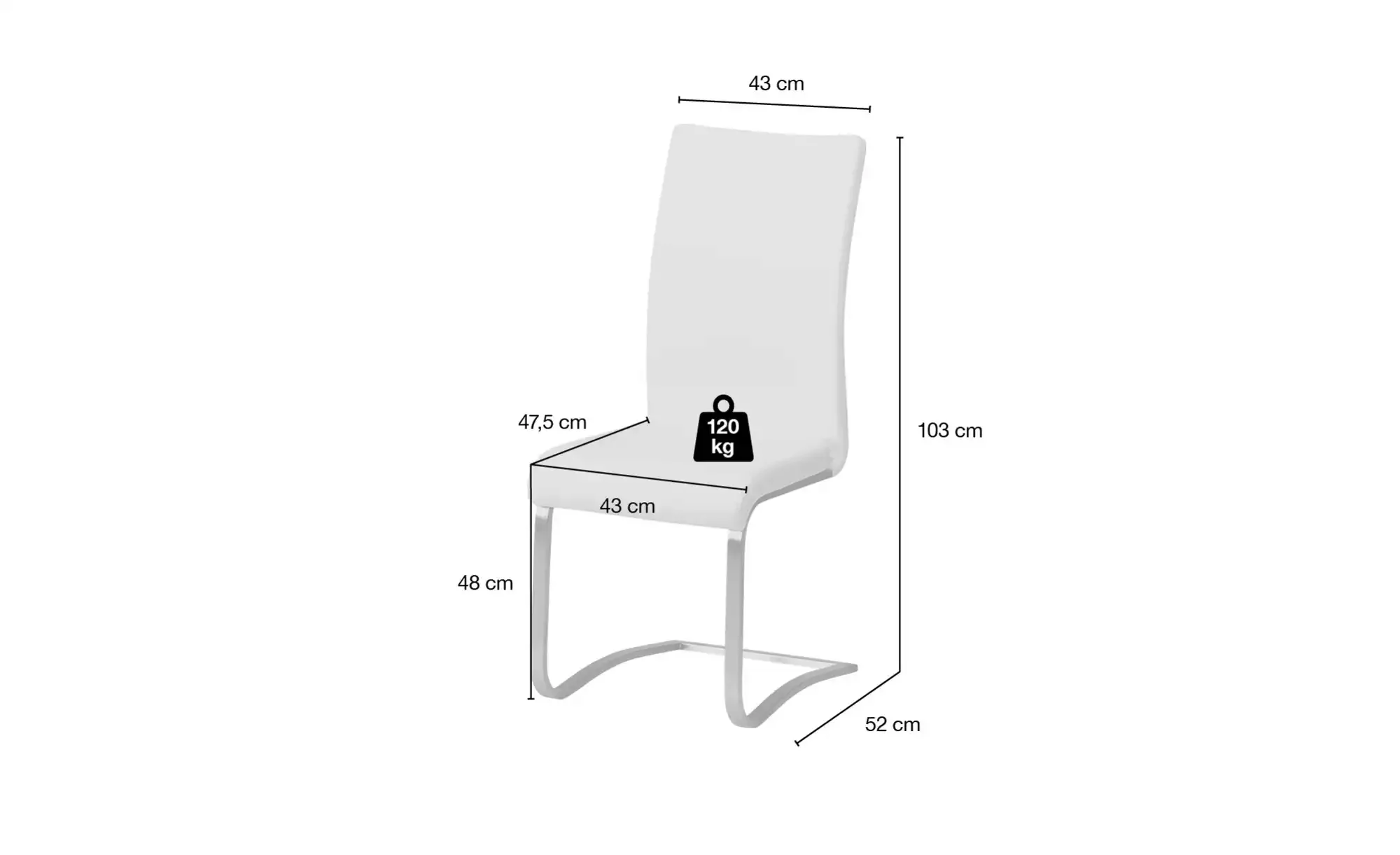 Kunstleder-Schwingstuhl  Mike ¦ braun ¦ Maße (cm): B: 43 H: 103 T: 52 Stühl günstig online kaufen