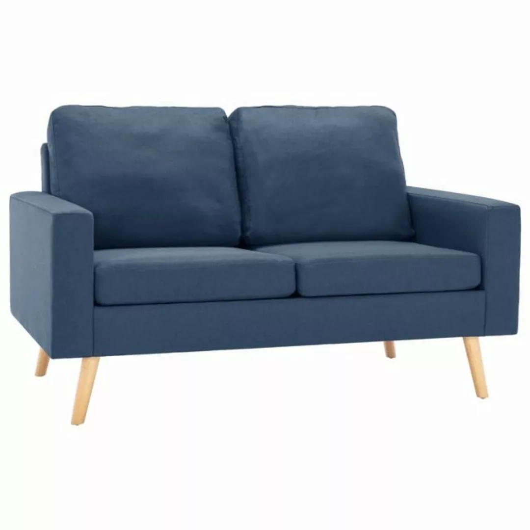 vidaXL Sofa 2-Sitzer-Sofa Blau Stoff Couch günstig online kaufen