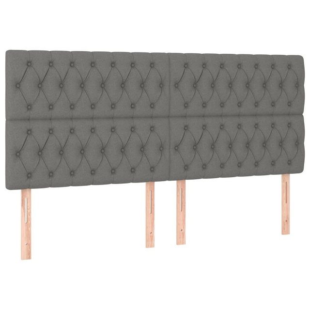 vidaXL Bett, Kopfteile 4 Stk. Dunkelgrau 90x7x78/88 cm Stoff günstig online kaufen