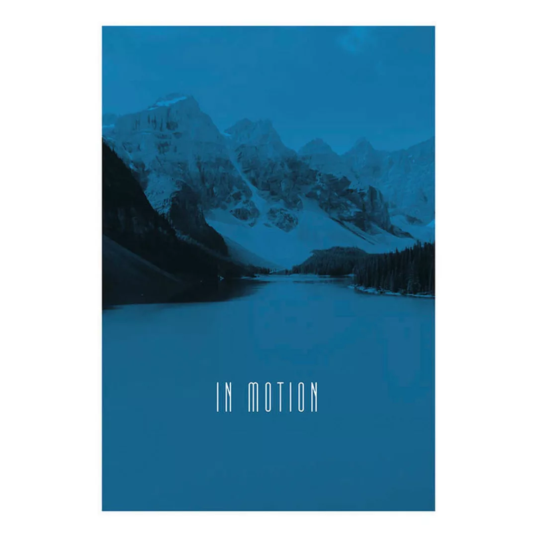KOMAR Wandbild - Word Lake In Motion Blue - Größe: 50 x 70 cm mehrfarbig Gr günstig online kaufen