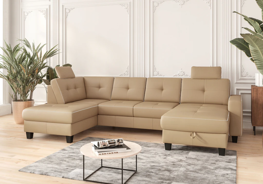 Places of Style Wohnlandschaft "Varese", wahlweise mit Bettfunktion und Bet günstig online kaufen
