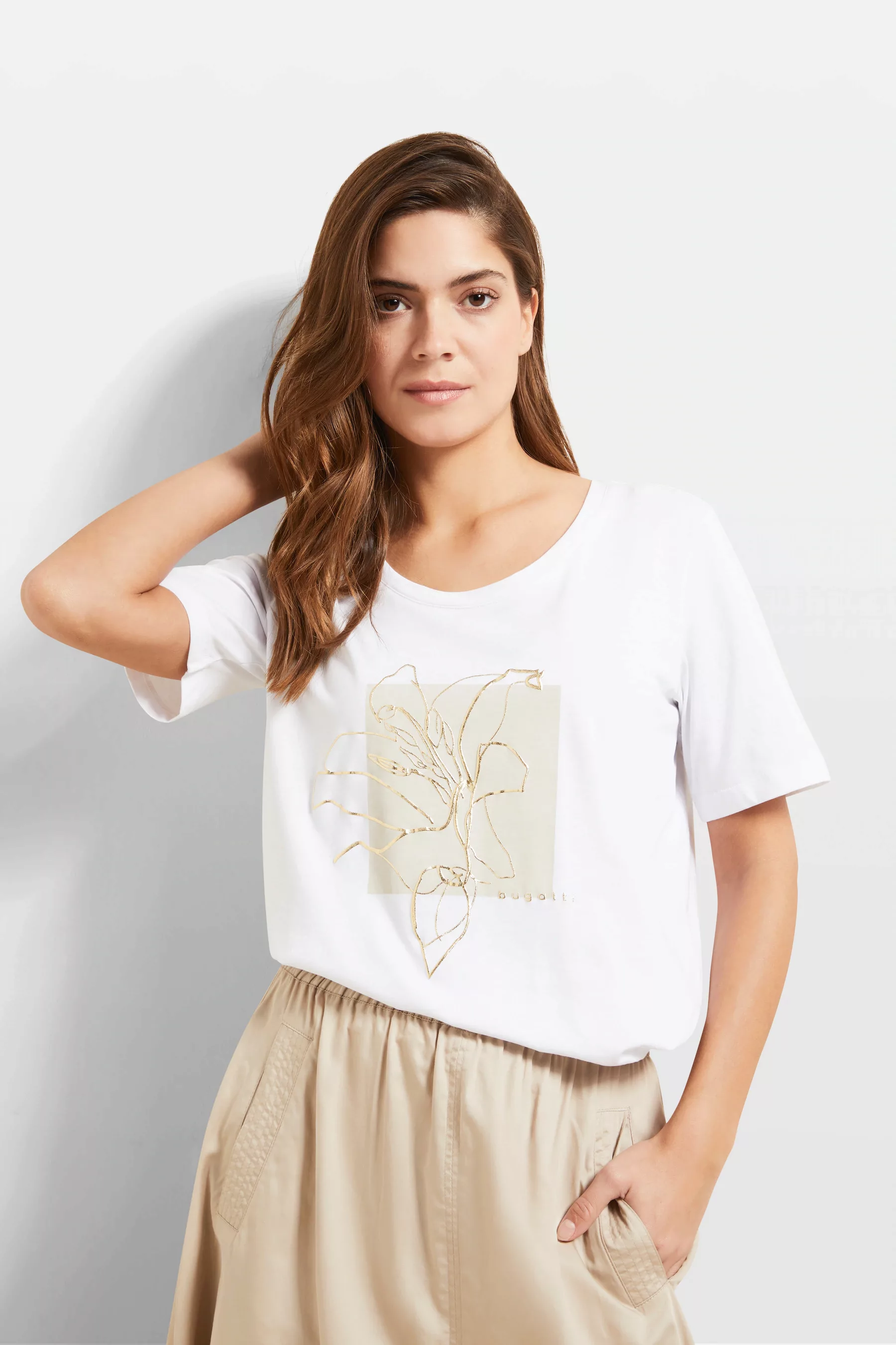 bugatti T-Shirt, mit floralem Print günstig online kaufen