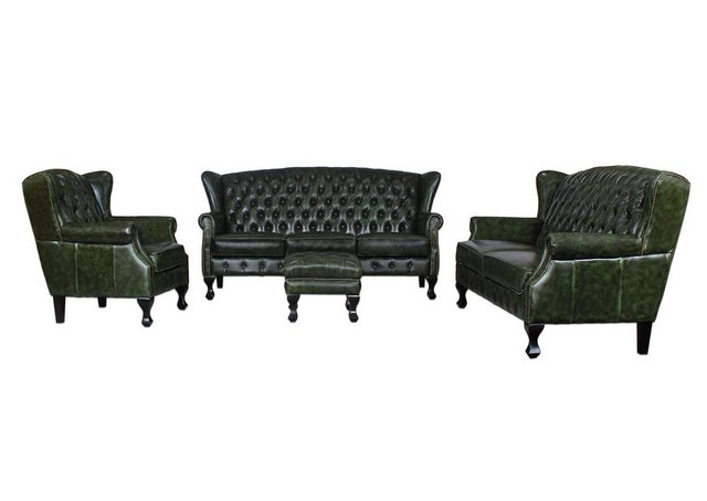 Salottini Polstergarnitur XL Elite Chesterfield LEEDS Deluxe Sofagarnitur 3 günstig online kaufen