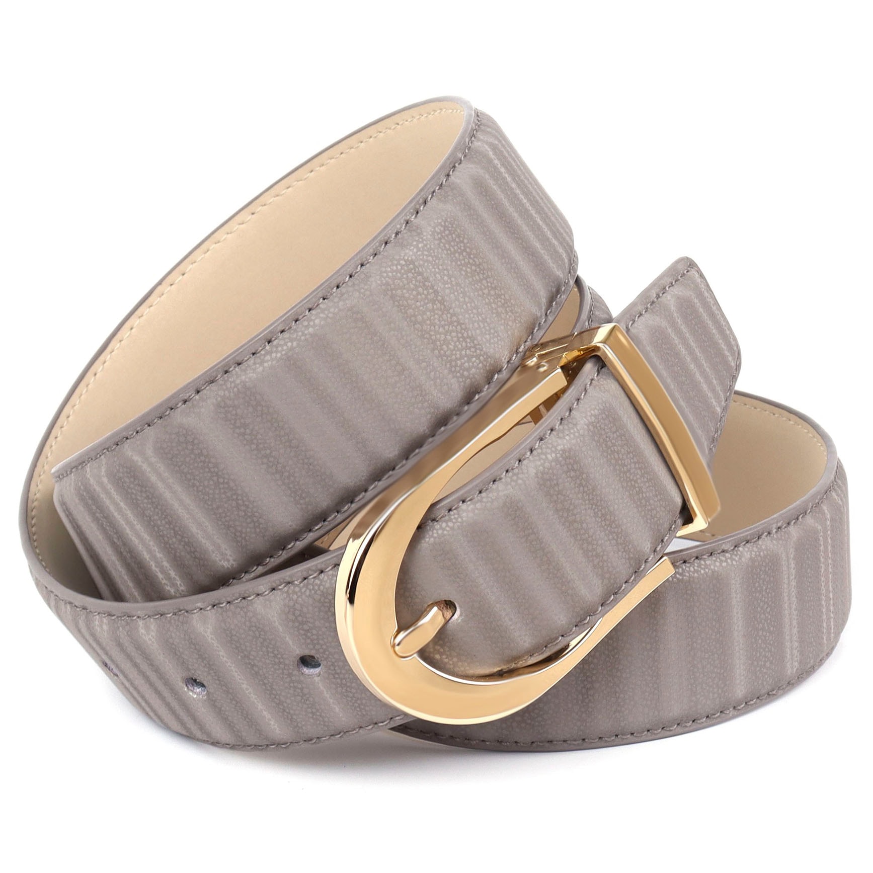 Anthoni Crown Ledergürtel, mit glänzender ovaler Schließe günstig online kaufen