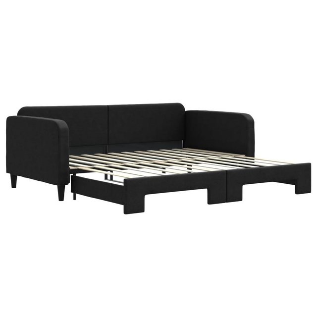 vidaXL Gästebett Gästebett Tagesbett Ausziehbar Schwarz 100x200 cm Stoff Be günstig online kaufen