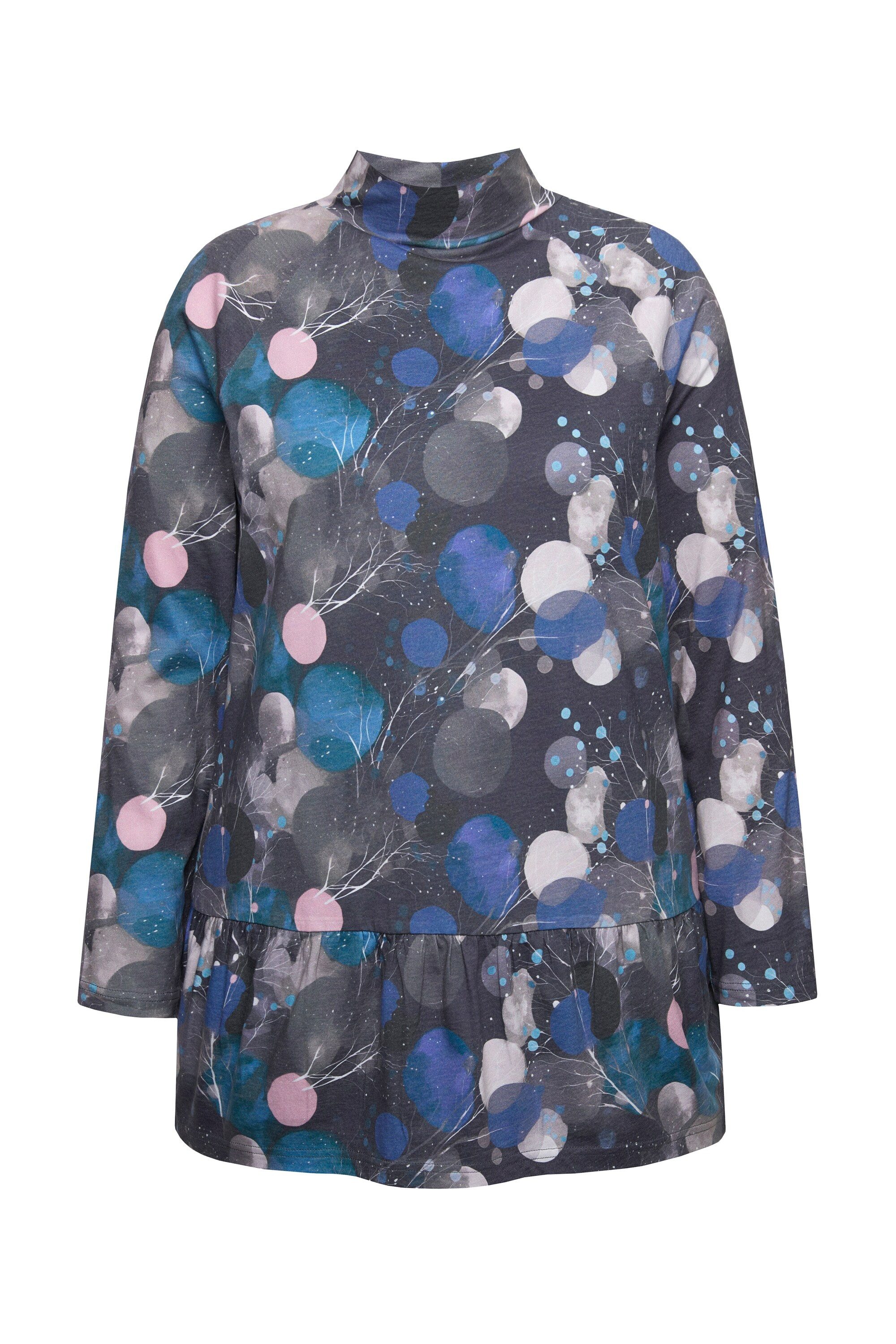 Ulla Popken Longshirt Longshirt A-Linie Stehkragen günstig online kaufen
