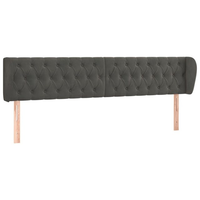 vidaXL Bett, Kopfteil mit Ohren Dunkelgrau 183x23x78/88 cm Samt günstig online kaufen