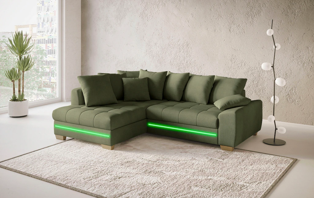 Mr. Couch Ecksofa "Nikita II, L-Form", mit Kaltschaum, RGB-LED Beleuchtung, günstig online kaufen