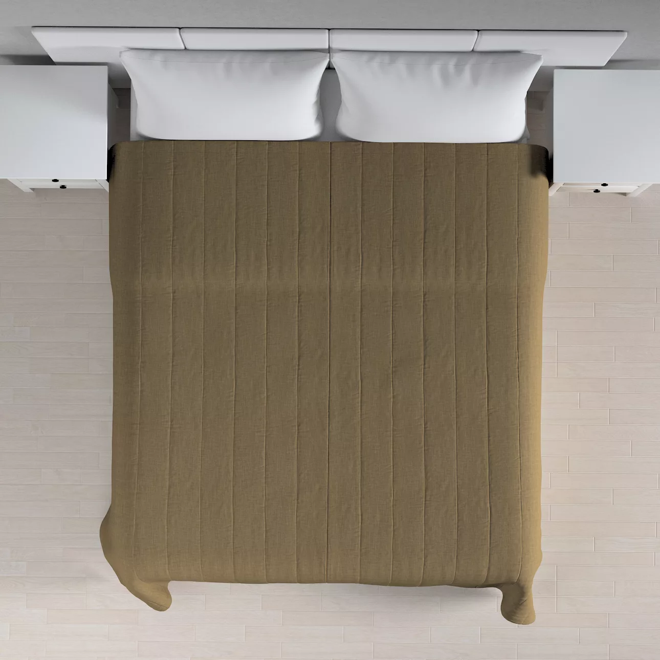 Tagesdecke mit Streifen-Steppung, khaki, Sensual Premium (144-41) günstig online kaufen