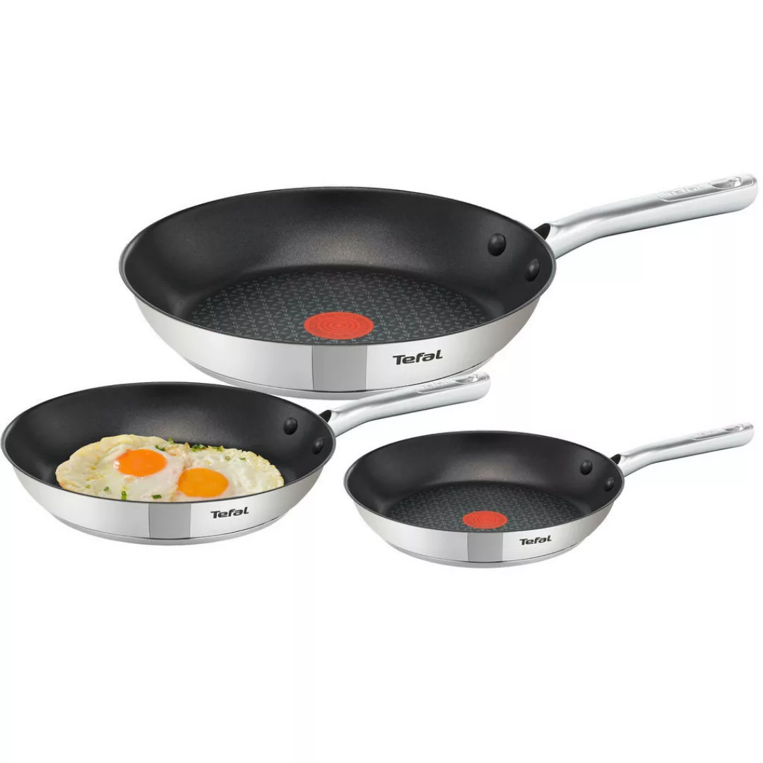 Tefal Pfannen-Set »Duetto+«, Edelstahl, (Set, 3 tlg., je 1 Bratpfanne Ø 20, günstig online kaufen