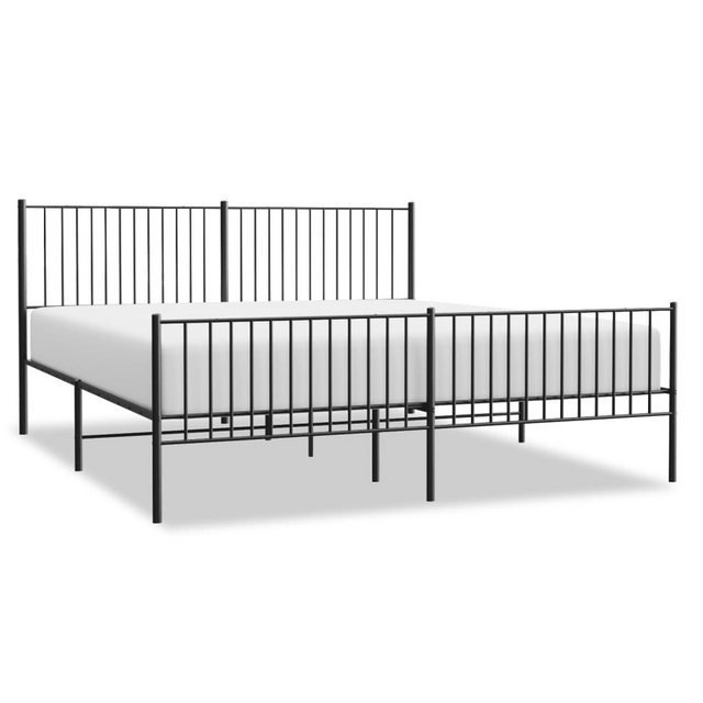 Vidaxl Bettgestell Mit Kopf- Und Fußteil Metall Schwarz 193x203 Cm günstig online kaufen