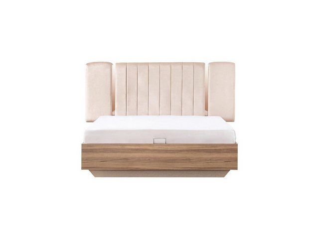 JVmoebel Bett Bettrahmen Bett Doppelbett mit Bettkasten Beige Stoff Luxus M günstig online kaufen