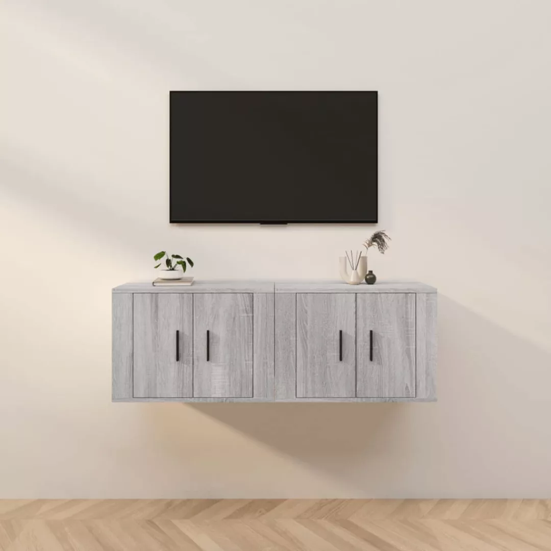 Vidaxl Tv-wandschränke 2 Stk. Grau Sonoma 57x34,5x40 Cm günstig online kaufen