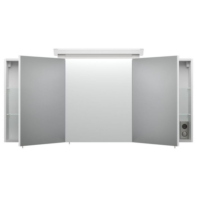 Lomadox Badezimmer Spiegelschrank 140cm NEWLAND-02 inkl. Aufbau-LED-Acrylla günstig online kaufen