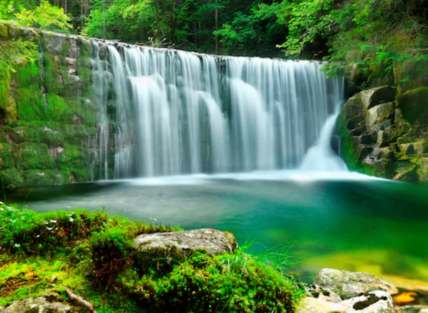 Papermoon Fototapete »Emerald Lake Waterfalls« günstig online kaufen