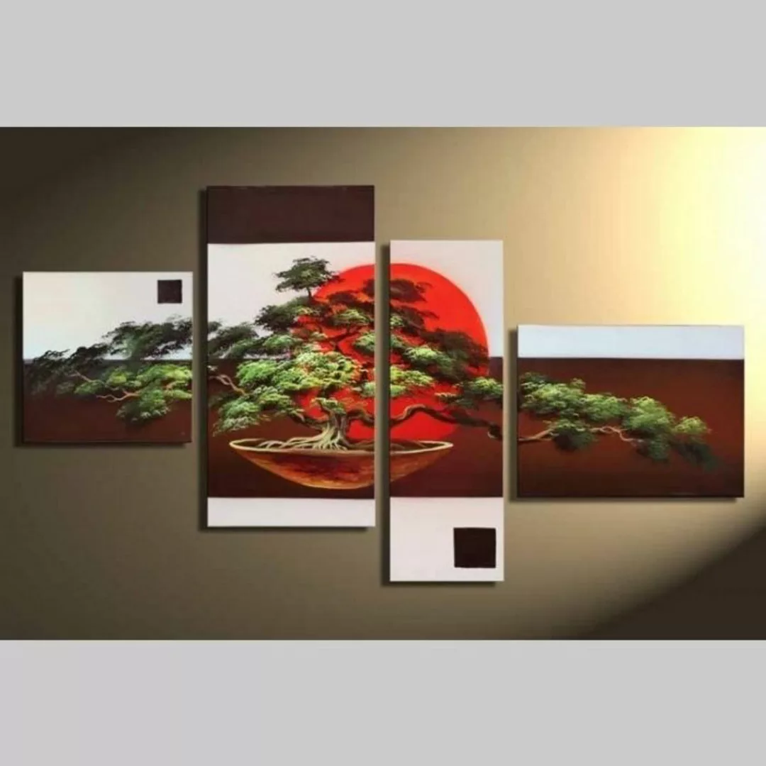 4 Leinwandbilder BONSAI (1) 120 x 70cm Handgemalt günstig online kaufen