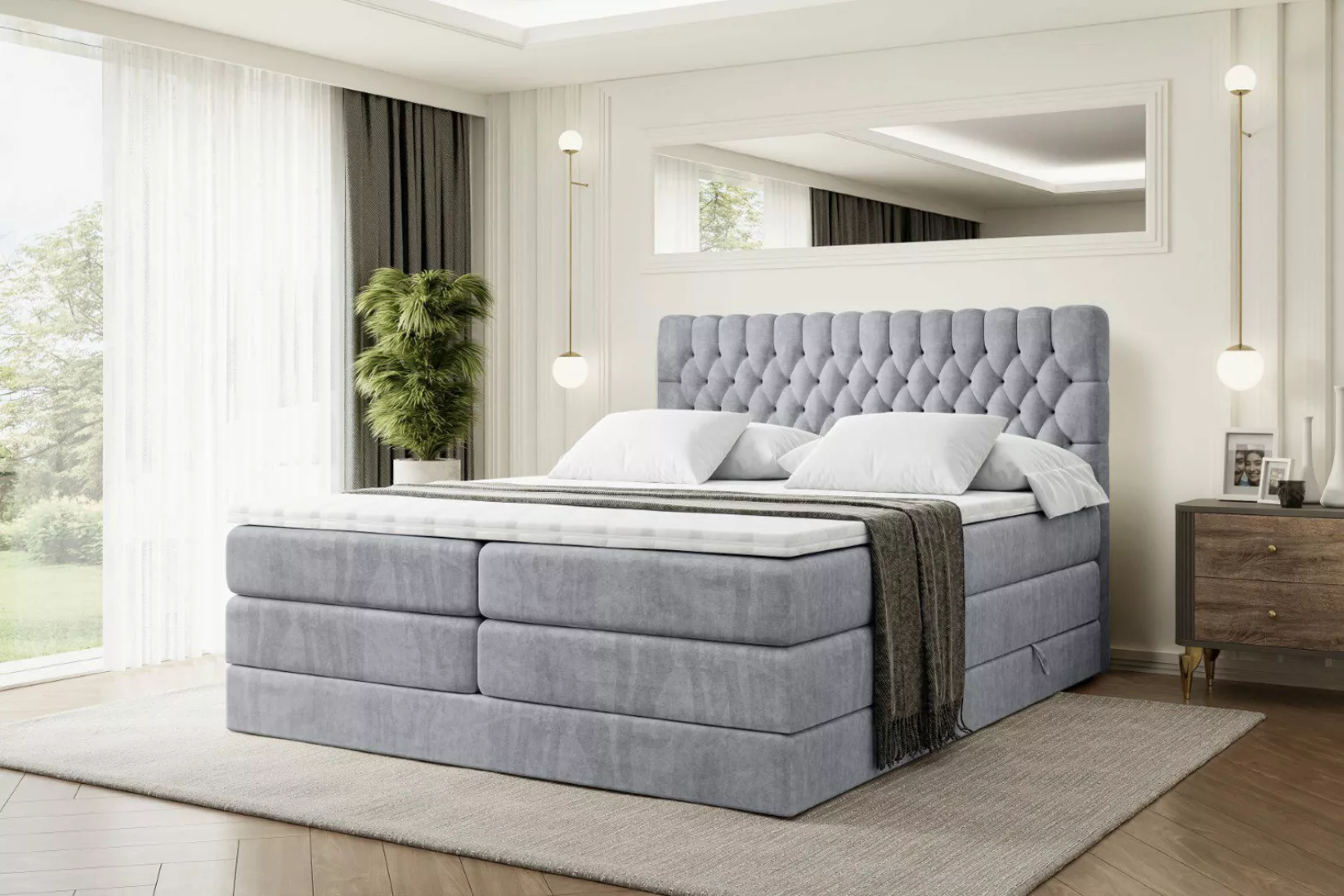 ALTDECOR Boxspringbett SERENE KING (Multipocket-Matratze H4, günstig online kaufen
