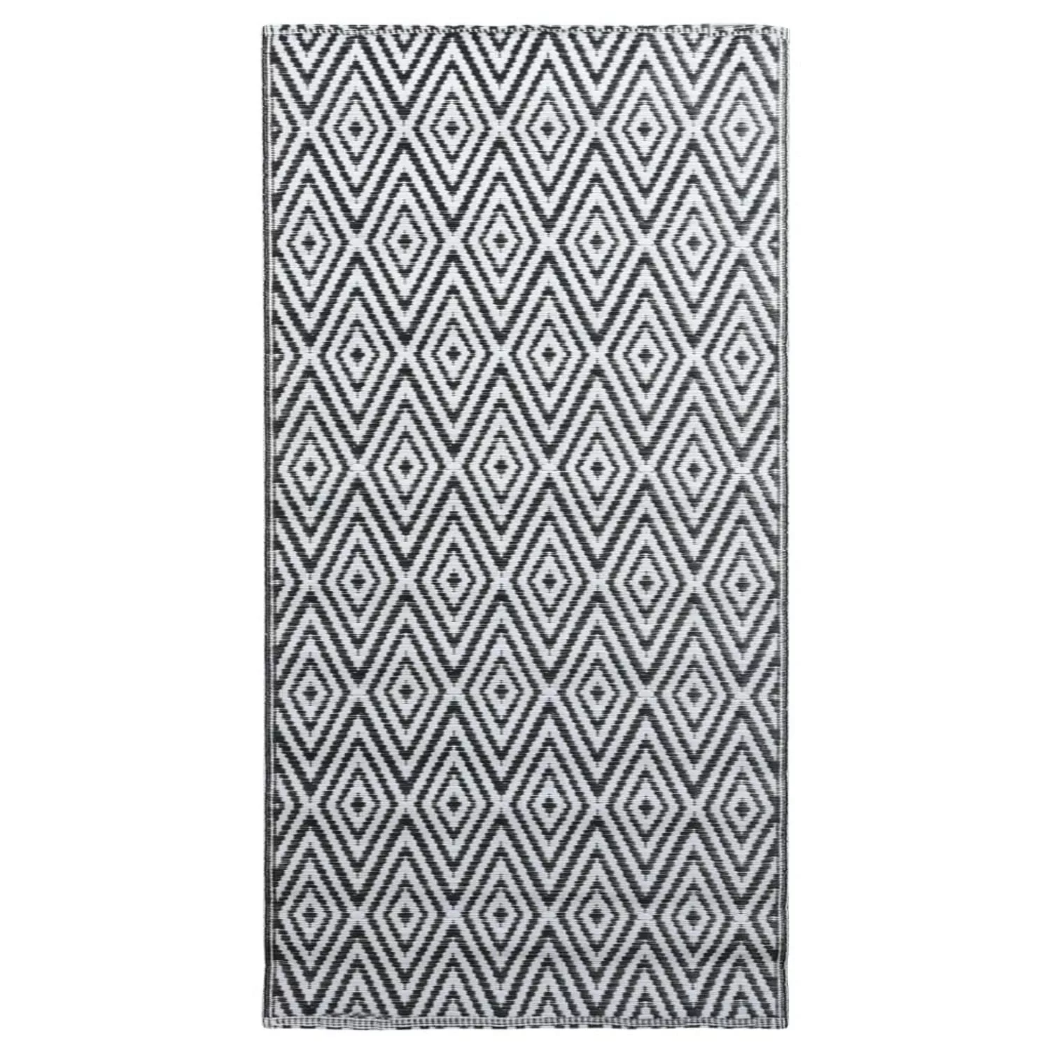 vidaXL Outdoorteppich Weiß Und Schwarz 120x180 Cm Pp 643949 günstig online kaufen